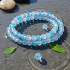DandS ltd Crackle Lampwork Glass Beads for Jewelry Making, Crystal Blue, Vibrant DIY Bracelets, Necklaces, Beading Supplies & Craft Kits for Handmade Jewelry, 80pcs 0.39 inch (10mm), #J271-10 - color: Crystal-Blue