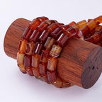 Natural Red Agate Cylinder Tube Beads 10x14mm 38cm/str Loose Semi Gemstone Stone Beads for Making Bracelets Necklace - color: Red Agate