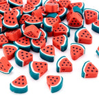 50PCS Handmade Polymer Clay Beads Watermelon Slice Loose Beads Fruit Theme Spacer Beads for DIY Bracelet Necklace Earring Charm Jewelry Making Hole 1.8mm - color: Watermelon Slice