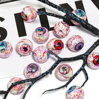 15Pcs Acrylic Beads Round 16mm UV Blood Devil's Eye Printed Halloween Fit for DIY Bead Pen Accessories Phone Chain Keychain Beads Loose Beads - color: Eye-Mixed color