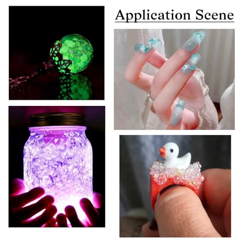 Beadthoven 1998pcs 2mm Luminous Bubble Beads - 9 Colors, No Hole, Glow in The Dark Droplet Balls for Resin Crafts, DIY 3D Nail Arts, Shaker - size: 2mm