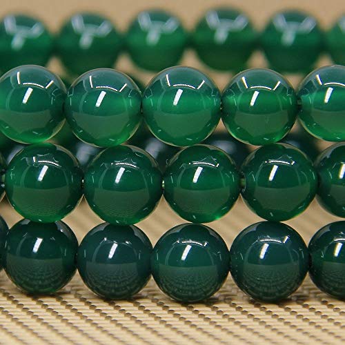 Angelstones Handmade Natural Healing Gemstone 8mm Round Beads Stretch Crystal Bracelet 7 Inch Unisex - color: Green Agate