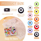 Beadthoven 180pcs Evil Eye Acrylic Disc Beads 7x4mm Flat Round - Transparent Mix Plastic Pony Beads & Spacers for Jewelry Making DIY Crafts - color: Evil eye Multicolor