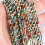 155pcs 2mm Natural India Agate Stone Loose Round Beads Gemstone Smooth Samll Spacer Beads for jewerly Making Bracelet Necklace - color: India Agate, size: 2 mm