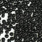 Size 6/0 Crafts Glass Seed Beads 4mm Black Beads for Jewelry Making (Total About 100g About 1200pcs) - color: Black