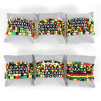 COLORFUL BLING 4th of July Bracelets for Women/Juneteenth African Beaded Stackable Layered Surfer Bracelets Rasta Jamaica Jewelry - color: happy-clay
