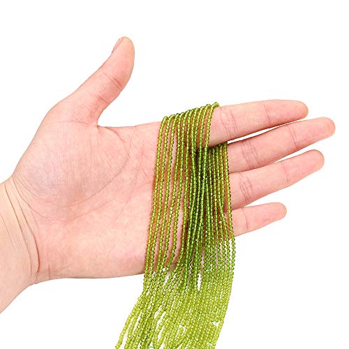2mm Quartz Crystal Round Beads Faceted Glass Beads Loose Spacer Beads for DIY Bracelet Jewelry Making Supplies Accessories (Light Green) - color: Light green