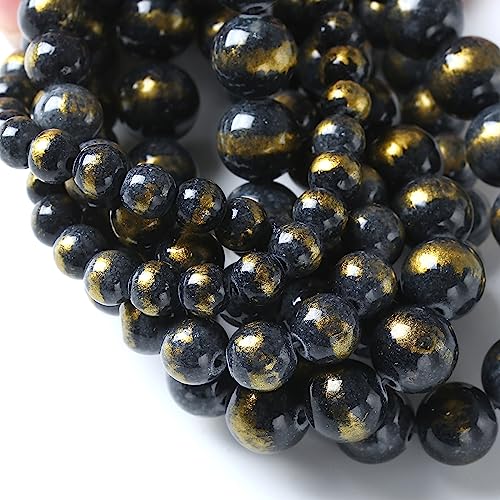 45pcs 8mm Natural Blue Black Lapis Lazuli Jade Beads for Jewelry Making Round Loose Beads DIY Bracelets Necklaces Energy Healing Stone Beads 15"(8mm, Blue Black Lapis Lazuli Jade) - color: Blue Black Lapis Lazuli Jade, size: 8mm