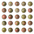 AD Beads 8mm Natural Round Loose Beads 110 Pieces, for Making 108 Mala Prayer Beads Necklace, Bracelet & Yoga Meditation, Jewelry Design (Green Unakite Japser) - color: Green Unakite Japser