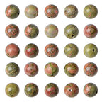 AD Beads 8mm Natural Round Loose Beads 110 Pieces, for Making 108 Mala Prayer Beads Necklace, Bracelet & Yoga Meditation, Jewelry Design (Green Unakite Japser) - color: Green Unakite Japser