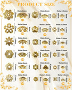 FIVEIZERO 240Pcs Gold Flower Bead Caps for Jewelry Making, 18 Styles Filigree Spacer Caps, Multi-Petal Design, 6mm–16mm for Earrings, Bracelets & Necklaces - color: Gold