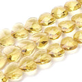 Cheriswelry 100pcs Crystal Glass Beads, 14mm Faceted Transparent Heart Shapes, Light Khaki, Vertical Hole, Loose Spacer Beads & Charms for DIY Jewelry Making - color: Light Khaki