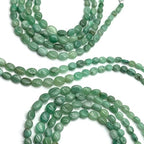 Stone2wear Natural Emerald Beads Smooth Oval 5x4mm-10x8mm | Genuine Green Gemstone 13" Strand | May Birthstone Jewelry Making Supplies DIY Necklace Bracelet