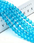 8mm Glass Beads 46PCS Glass Beads for Jewelry Making Charm Round Loose Bead for Bracelet Making Kit (Lake Blue Glass) - color: Lake Blue Glass