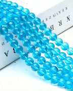8mm Glass Beads 46PCS Glass Beads for Jewelry Making Charm Round Loose Bead for Bracelet Making Kit (Lake Blue Glass) - color: Lake Blue Glass