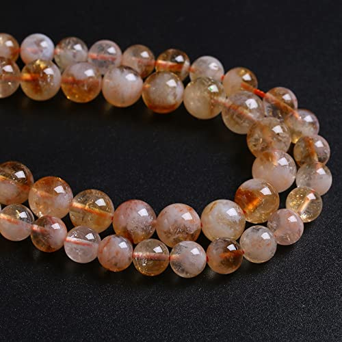 12MM 32PCS Natural Stone Citrine A Grade Quartz Crystal Loose Beads for Jewelry Making DIY Bracelet Necklace 1 Strand 15’’ - color: Citrine A, size: 12mm