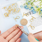 Beebeecraft 15 Sets 18K Gold Plated Toggle Jewelry Clasps Connectors Round Ring Toggle T Bar Clasps Sets for Necklace Bracelet Earring Making, 15x12mm - color: #2 15 sets