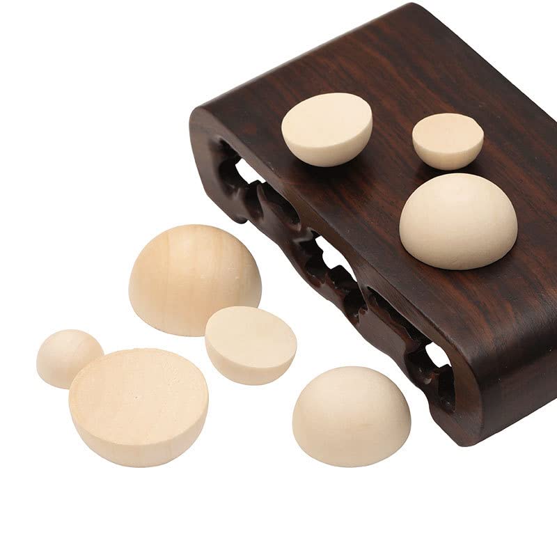 12/15/20mm Natural Unfinished Wood Beads Half Wooden Beads Small Half Round Wooden Balls for Paint DIY Craft 120pcs
