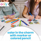 Ooly 28 PC DIY Shrinking Art Kit for Kids, 20 Plastic Pre Cut Charms and More, No Mess Creative Activity Jewelry Making Kit - Cute Crew - color: Cute Crew Charms