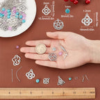 SUNNYCLUE 1 Box DIY Make 10 Pairs Knot with Beads Earring Making Kit Including Heart Infinity Knot Charms Turquoise Beads Jade Bead for Beginners DIY Earring Jewellery Making Crafts - color: Celtic Knot Earrings 5
