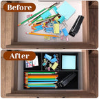 2 Pieces Faux Leather Valet Tray for Men, Stackable Jewelry Organizer for Drawers, Nightstand Caddy Tray for Key, Wallet, Sunglass, Watch, Coin, Phone, Bedside Desk-top Storage (Black)