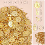 LEOBRO Letter Charms, 376 Pcs Gold Charms for Jewelry Making, Bracelet Necklace Charm & Jump Rings, Jewelry Making Supplies, Gold - color: Gold