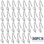 30pcs Silver Diamond Earring Hooks Hypoallergenic French Ear Wire Earrings Fish Hooks with Loop Hole for DIY Jewelry Making Accessories - color: Silver