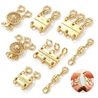 GEMQUEEN Multi Magnetic Necklace Clasps and Closures : 14K Gold Plated Magnet Jewelry Layering Clasp for Necklaces Multiple Magnets Bracelet Helper Necklace Extenders 8PCS - color: 14K Gold Plated -8PCS
