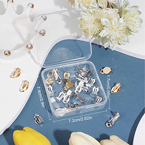 SUNNYCLUE 1 Box 30Pcs 3 Colors Clip on Earrings Findings Round Flat Back Earring Clips Stainless Steel Earring Converters Non-Pierced Earring Settings for Women Adults Jewelry Making DIY Crafts - color: 30pcs 3 Colors Stainless Steel Earring Converters