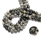 122Pcs(2 Strand/Set) 6mm Silk Stone Web Jasper Smooth Round Beads Natural Stone Beads AAA Grade Premium Round Gemstone Genuine Real Stone Loose for DIY Bracelet Jewelry String Making - color: Spider Web Jasper, size: 6mm