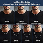 Fiusem Flat Box Chains for Men, 2.5/3/4/4.5/5mm Silver Tone Box Chain Necklace, Stainless Steel Necklaces for Men and Women 16-28 Inches, Jewelry Gift - size: 24 Inches, style: Silver 3MM