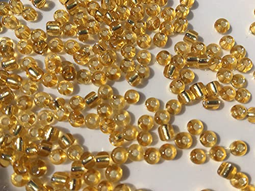 Czech Glass Seed Beads Size:6/0 40 gr / 1.4 oz… (Gold Silver Lined) - color: Gold Silver LIned