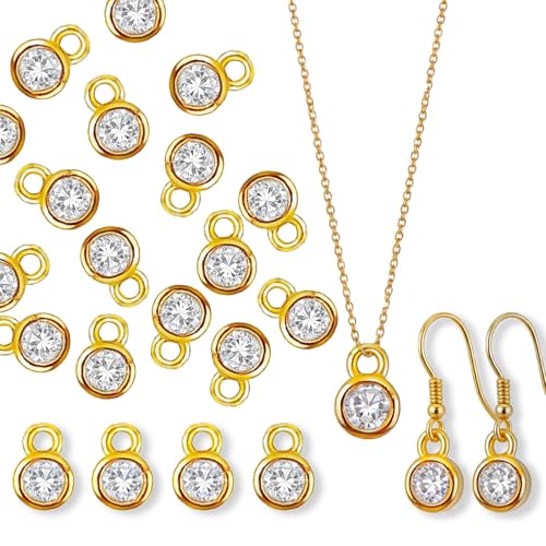 50pcs Cubic Zirconia Charms
