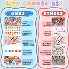 Gionlion 1200+Pcs Letter Beads for Bracelet Making, Round Alphabet Beads for Jewelry Making with Colorful Smile and Heart Beads, DIY Friendship Bracelets with 4x7mm White Beads with Black Letters - color: Black