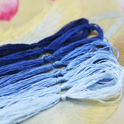 8 Skeins Mulberry Silk Floss Embroidery Thread Floss-Cross Stitch Threads China Silk Woven Jewelry Threads DIY Sewing Kits (21) - color: 21