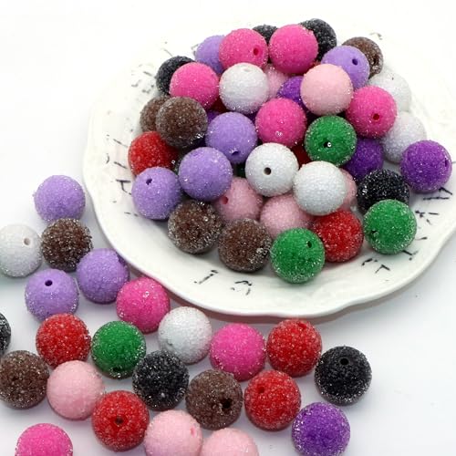 David accessories Chunky 20mm Sugar Bubblegum Beads, 20Pcs Pave Rhinestone Acrylic Beads, for Pens Necklace Bracelet Jewelry Making Party Decoration (Rose Red)