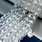 1040pcs 4/6/8mm Glass Beads Transparent, Faceted Crystal Loose Rondelle Beads for Jewelry Making Bracelets Necklaces Suncatchers Plants Succulent DIY Crafts - color: Transparent