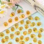 100pcs Golden Yellow Faceted Crystal Glass Beads 8x10mm, Shiny Teardrop Glass Beads for Jewelry Making, Crystal Beads for Bracelet Necklace Earring DIY Craft - color: Golden Yellow