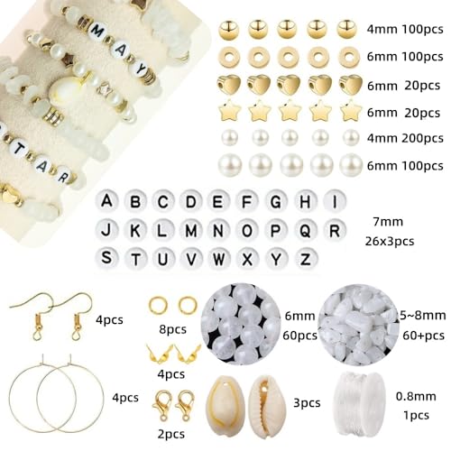 Basigeese Jewelry Making Supplies Kit Natural Stone Beads for Irregular Gemstone Beading with for DIY Craft Bracelet Necklace Earrings for Adults (White Jade) - color: White Jade