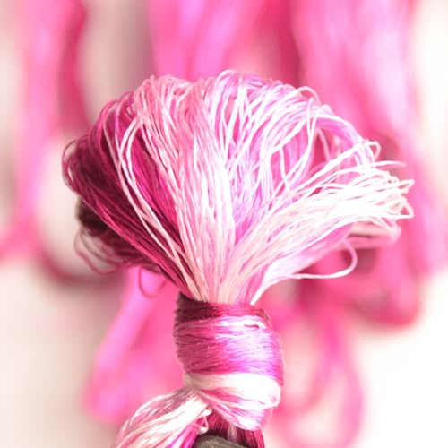 100% Nature Mulberry Handmade Embroidery Silk Thread Woven Jewelry Accessory Artificial Flowers Cross Stitch Floss DIY Sewing Kits 9 Gradient Colors 22m Each (38) - color: 38