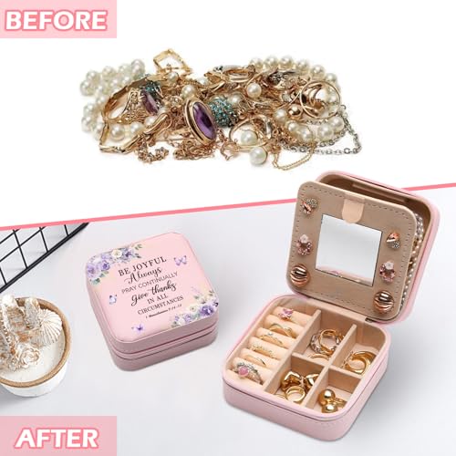 GAOLZIUY Christian Jewelry Box Gifts for Women, Spiritual Religious Gifts for Women Faith, Prayer Bible Verse Gratitude Travel Jewelry Case for Female Friend, Bestie, Sister - color: Christian - 05