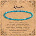 BONNY BOXX Natural Genuine Gemstone Faceted Round Beads Bracelets, 3mm Adjustable Stretchy Tiny Faceted Black Tourmaline Bracelet, Healing Crystal Reiki Chakra Dainty Jewelry Fashion Gifts - color: Apatite