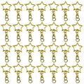 60Pcs Star Shaped Gold Spring Snap Keychain Clip,Metal Swivel Clasp Snap Hook Key Ring with Chain Hanging Buckle with Open Jump Ring Connector for Crafts Key Ring Making,DIY Keychain Supplies - color: gold