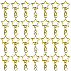 60Pcs Star Shaped Gold Spring Snap Keychain Clip,Metal Swivel Clasp Snap Hook Key Ring with Chain Hanging Buckle with Open Jump Ring Connector for Crafts Key Ring Making,DIY Keychain Supplies - color: gold