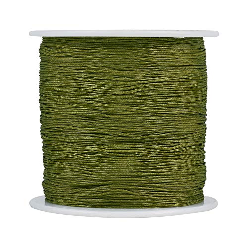 150 Yards 0.5mm Braided Nylon Crafting Thread Chinese Knotting Beading String Macrame Cord Rope for Necklace Bracelet Jewelry Craft Making, Olive - color: Olive, size: 0.5mm