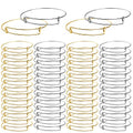 UPINS 60Pcs Expandable DIY Jewelry Making Blank Bracelets Women Adjustable Wire Bracelets, Silver & Gold - color: Gold&Silver
