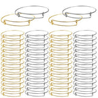 UPINS 60Pcs Expandable DIY Jewelry Making Blank Bracelets Women Adjustable Wire Bracelets, Silver & Gold - color: Gold&Silver