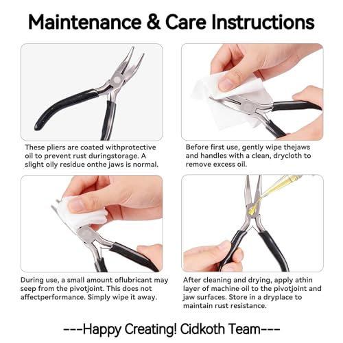 4Pcs Jewelry Making Pliers Set, Including Needle Nose Pliers, Round Nose Plier and Wire Cutters, Versatile Jewelry Tools for Repair, Wire Wrapping, Beading and Various Crafts