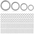 300PCs Stainless Steel Jump Rings for Jewelry Making, 4mm 5mm 6mm 7mm, Earring Bracelet Necklace Finding & Supplies (Stainless Steel) - color: White Gold