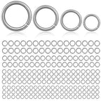300PCs Stainless Steel Jump Rings for Jewelry Making, 4mm 5mm 6mm 7mm, Earring Bracelet Necklace Finding & Supplies (Stainless Steel) - color: White Gold